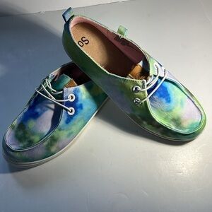 So Edenn Women's Moc Toe Slip-On Sneakers Tie-dye Women’s 8M